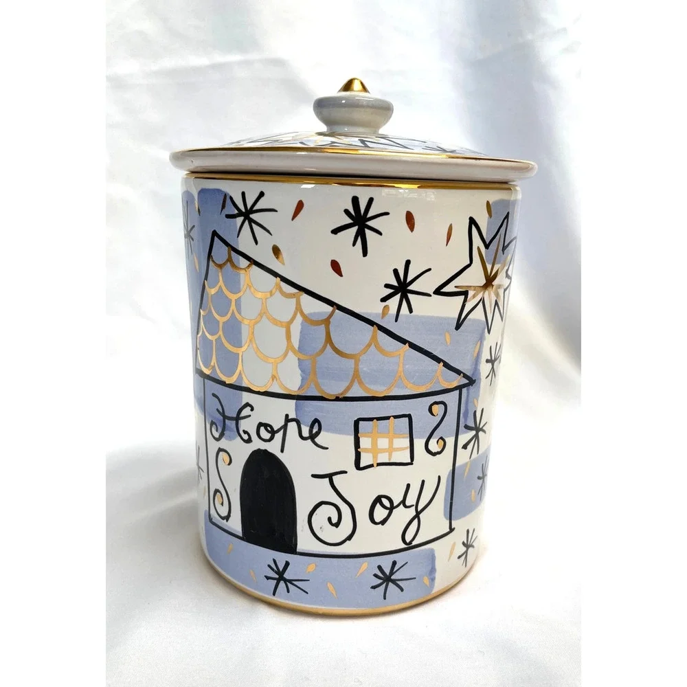 Vintage Rare Starbucks Sberna Deruta Canister, Winter Holiday Christmas